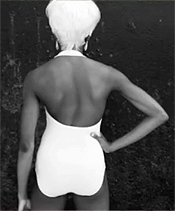 Female ballerina facing away from the camera